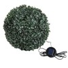 Nature Spring Solar Powered LED Artificial Topiary Ball, Decorative Pre-lit Faux Boxwood with Rechargeable Battery 618402RYK